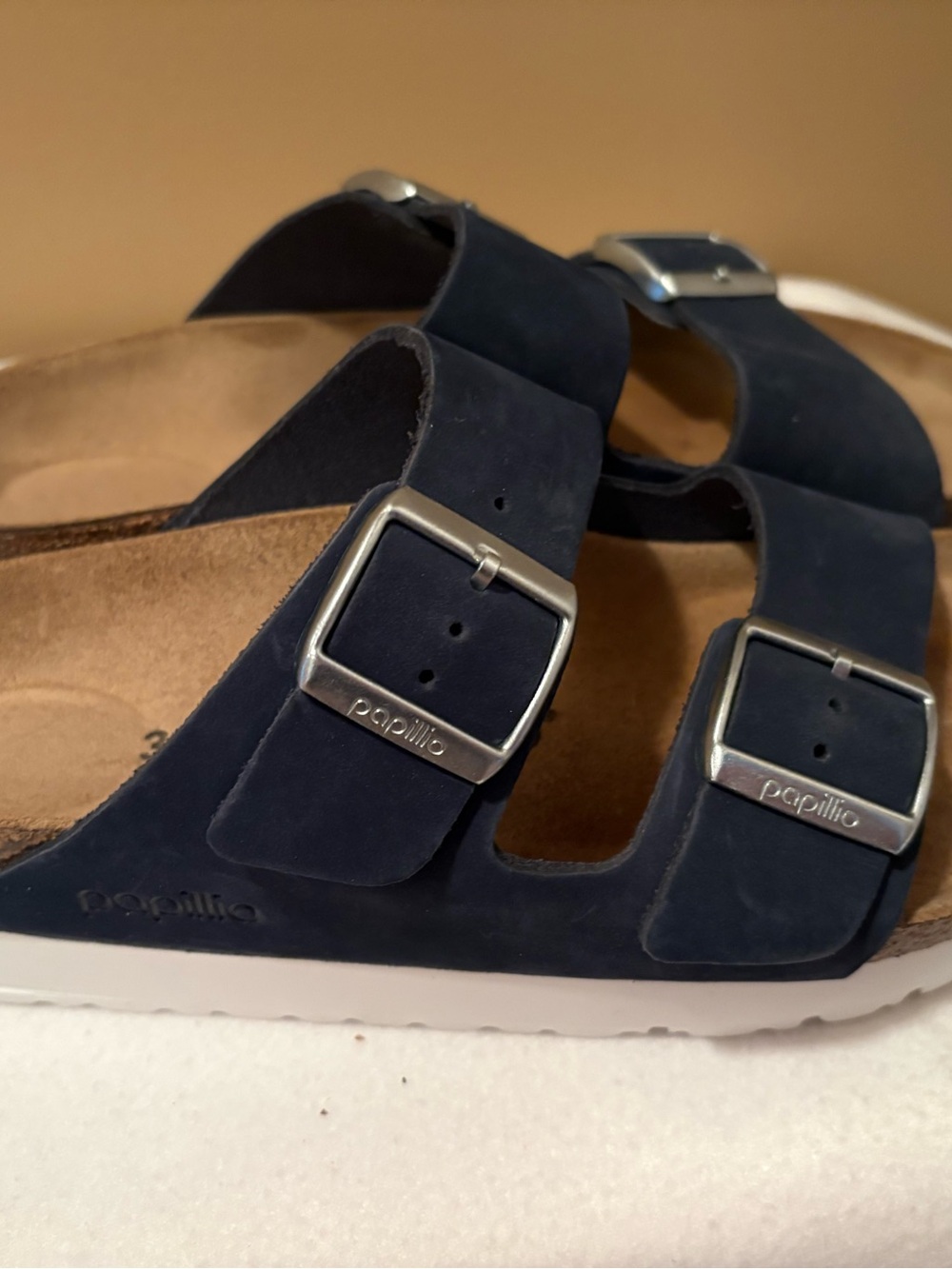Women size 38 Birkenstock platform sandal in Navy - Picture 4 of 8
